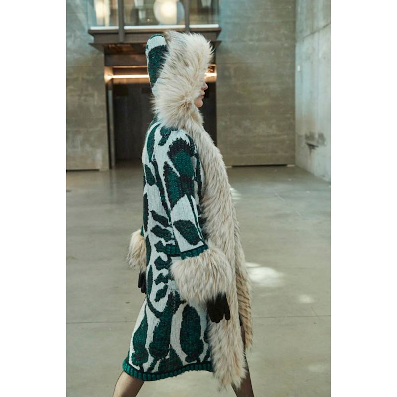 Alpaca Merino Wool Longline Coat With Vegan Fur Details Joanne