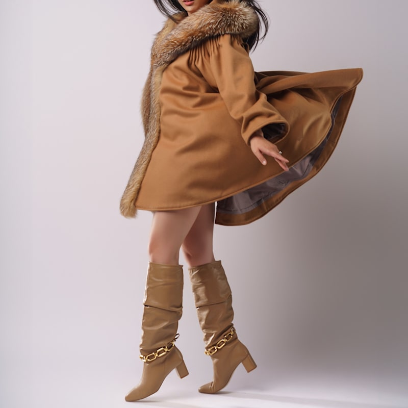 Alpha Knee High Slouch Boot- Neutrals | TinaMaria | Wolf & Badger