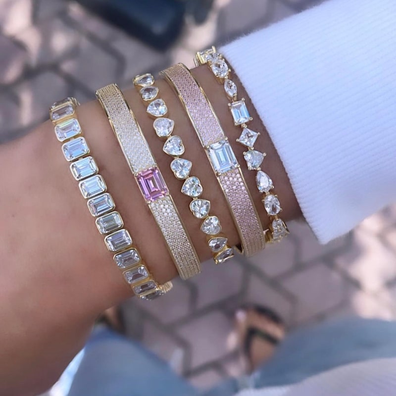 Thumbnail of Multi Shape Tennis Bracelet - Gold image
