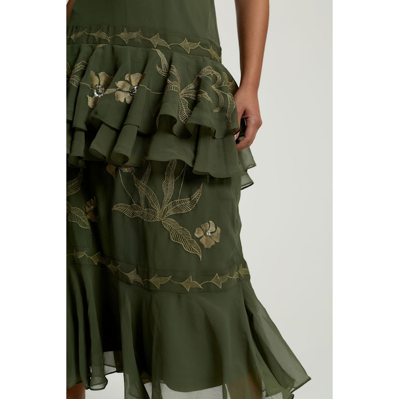 green emerald velvet dress Sofia Olive Embroidered Maxi Dress Polagram  Lena Layne