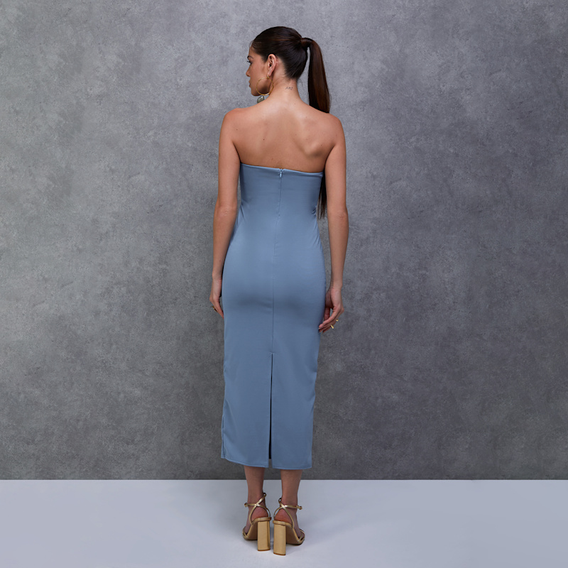 Thumbnail of Alya Midi Dress In Denim Blue image