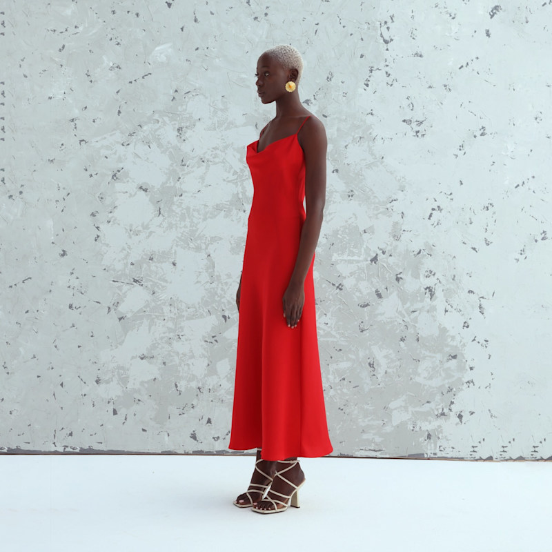 Thumbnail of Essentials - Satin Dress - Red image