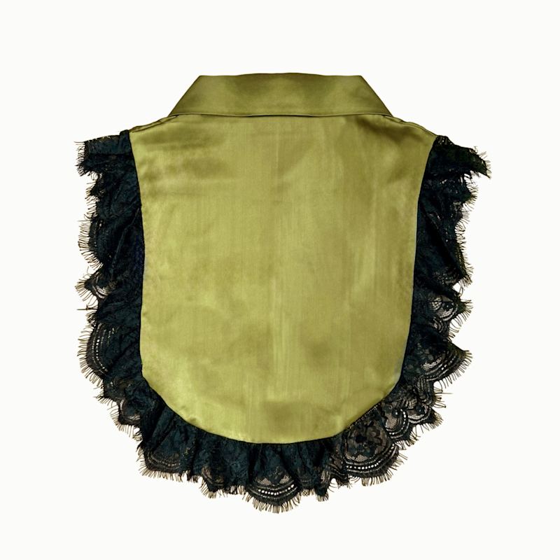 Thumbnail of Chartreuse Green Satin Amal Top image