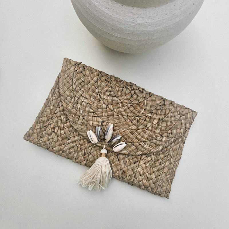 Thumbnail of Amara Shell & Straw Clutch image