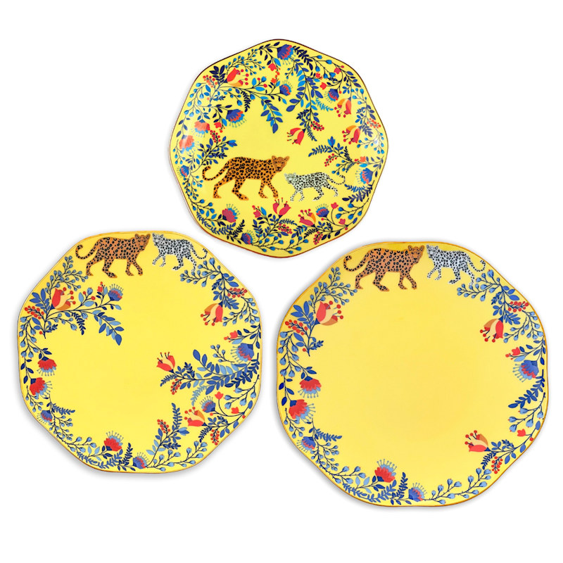 Lot De 3 Assiettes Décoratives Temerity Jones London, Motif Squelette, 16cm, Blanc/noir/or