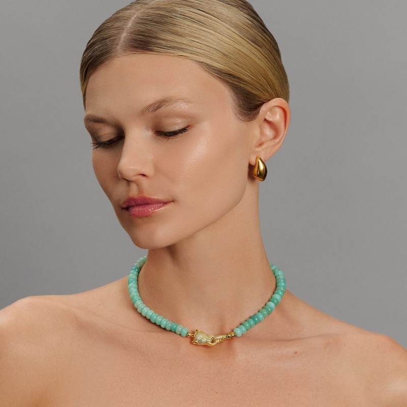 Thumbnail of Amazonite Choker With Panther Head image
