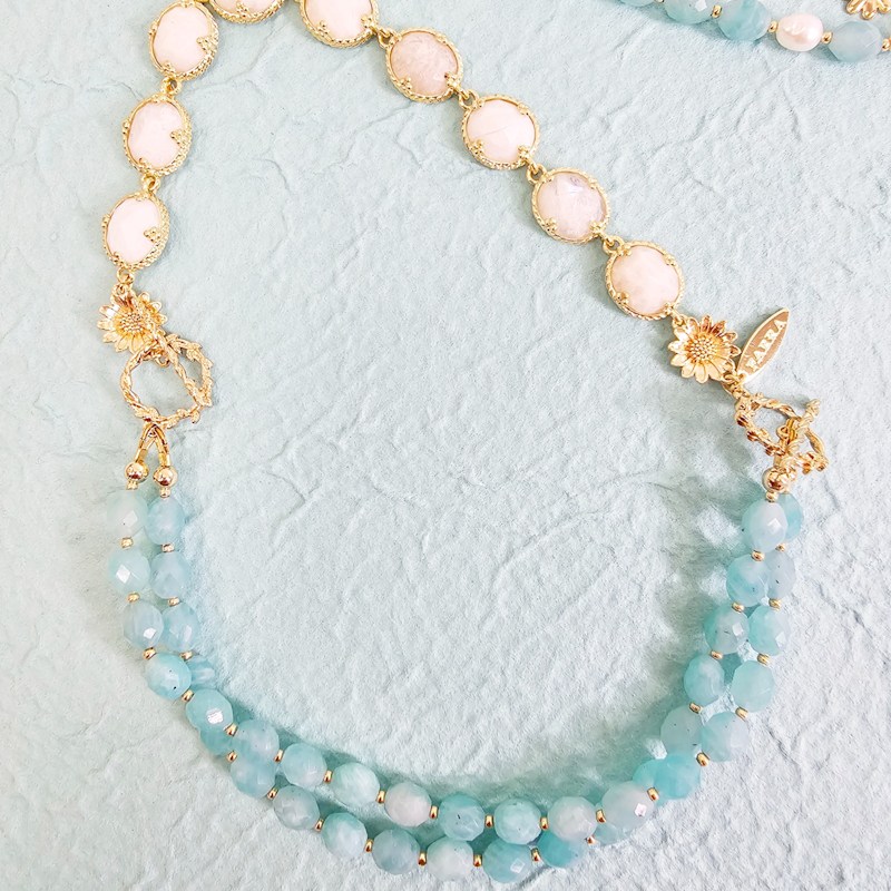 Thumbnail of Amazonite With White Moonstone Versatile Necklace image