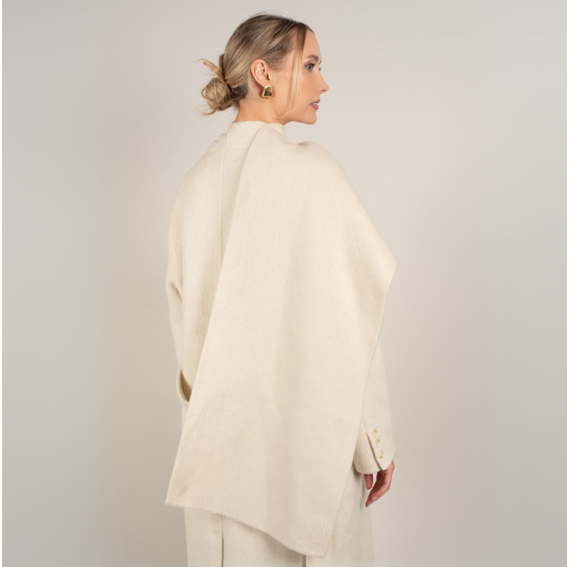 Amelia Cream Scarf Coat | CENTRE PIECE | Wolf & Badger