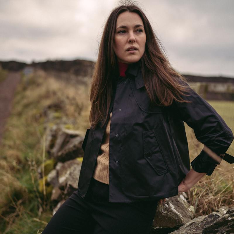 Amelia Cropped Waterproof & Windproof Trench Jacket With