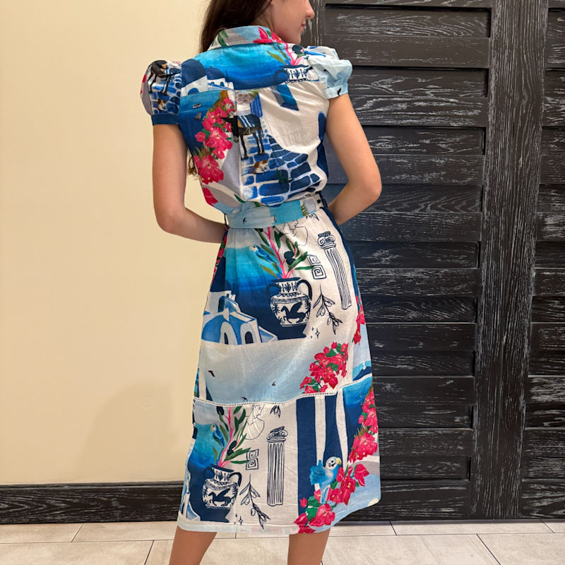 Thumbnail of Amelia Puff Sleeve Shirt Dress Santorini Limited Edition image