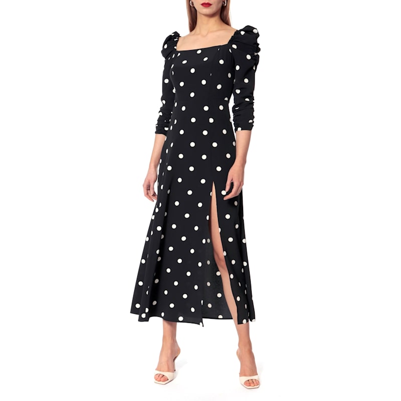 Thumbnail of Amelie Walking Dots Puffed Sleeves Midi Dress image