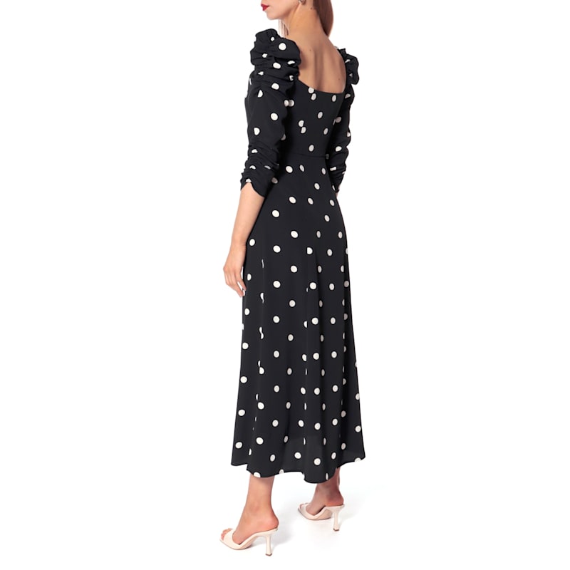 Thumbnail of Amelie Walking Dots Puffed Sleeves Midi Dress image