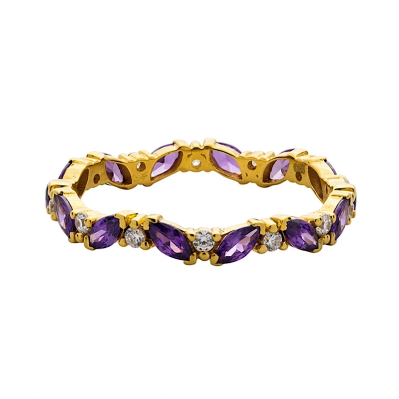 Thumbnail of Amethyst Marquise Birthstone Infinity Ring image