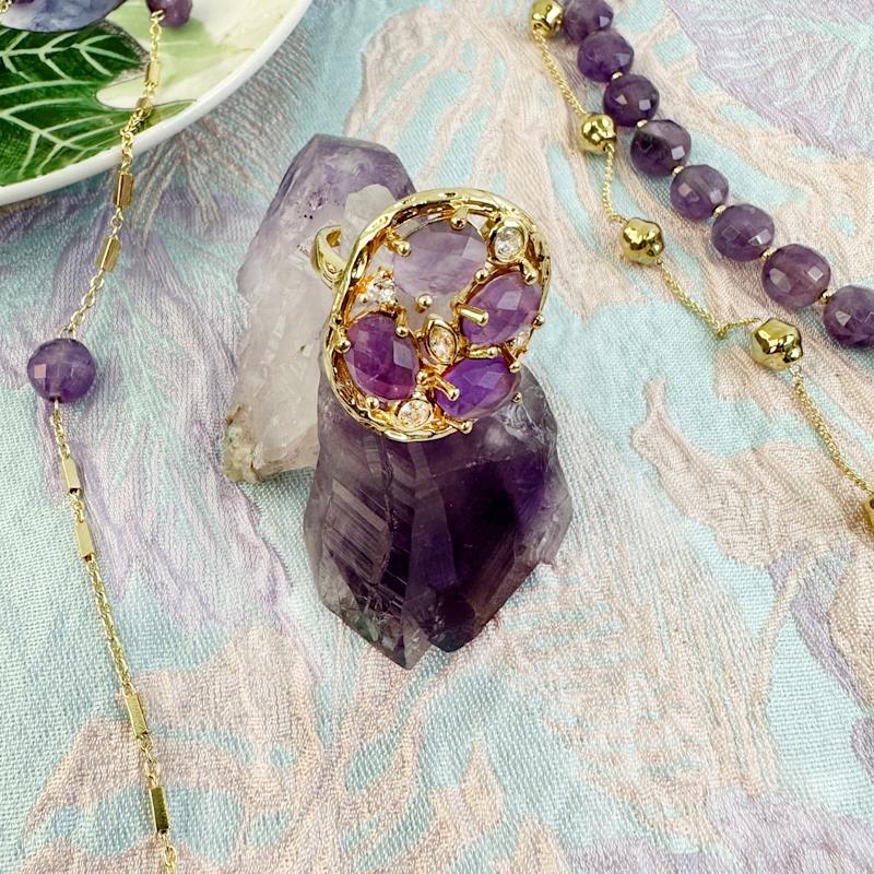 Thumbnail of Amethyst Stone Setting Statement Ring image