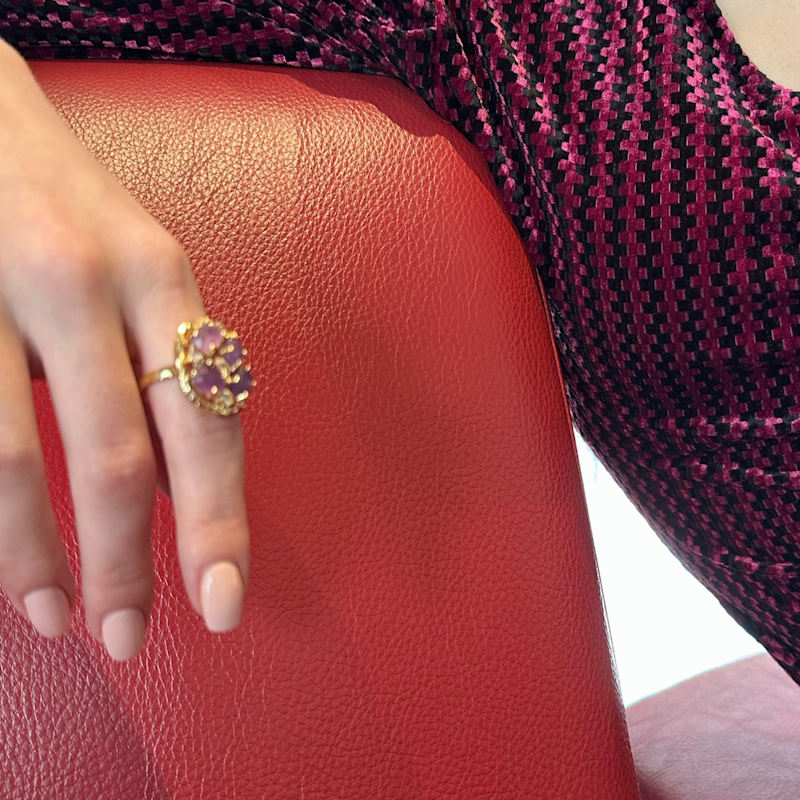 Thumbnail of Amethyst Stone Setting Statement Ring image