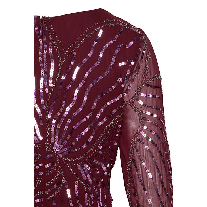 Thumbnail of Amorette Red Floral Embellished Maxi Dress image