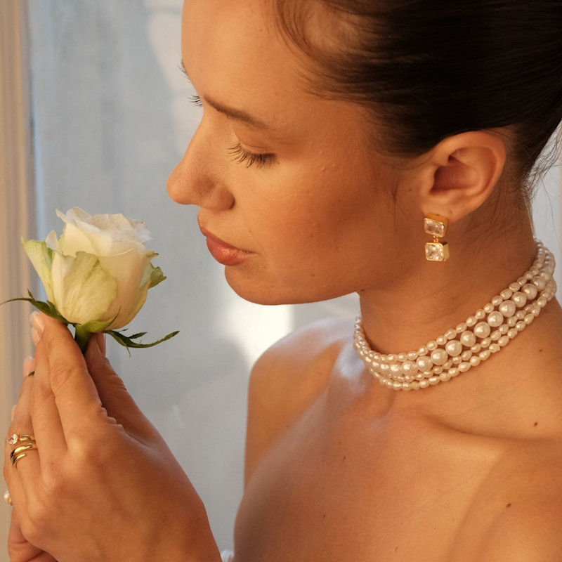 Thumbnail of Amour Multi Pearl Choker, Wedding Pendant image