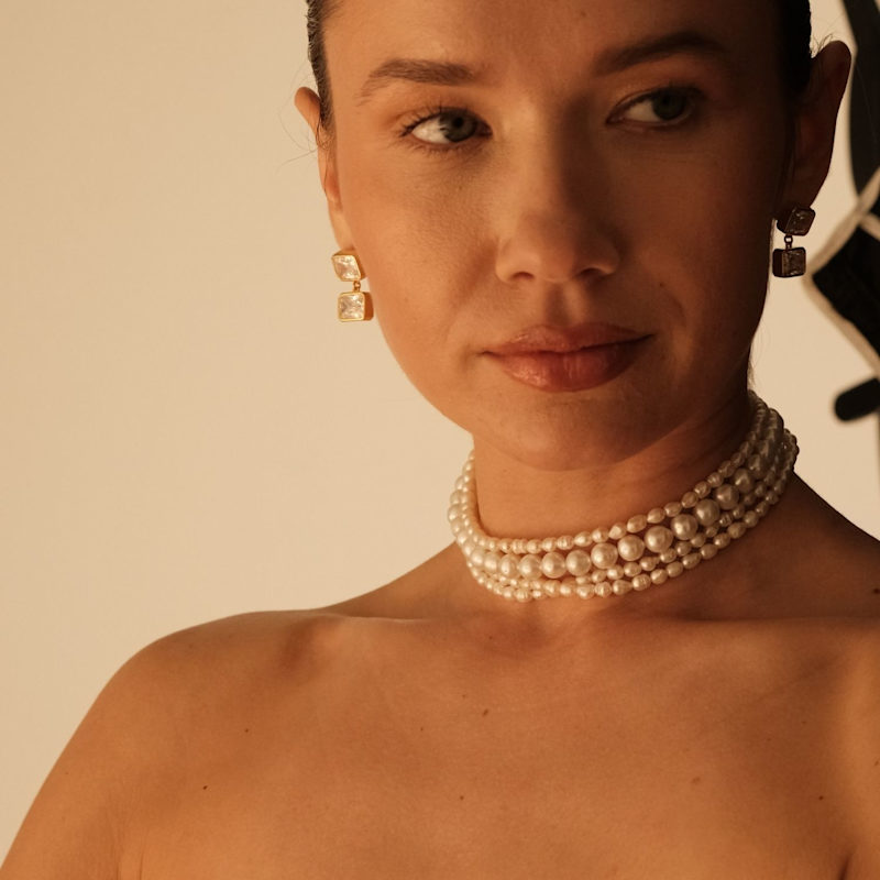 Amour Multi Pearl Choker, Wedding Pendant | LINYA JEWELRY | Wolf