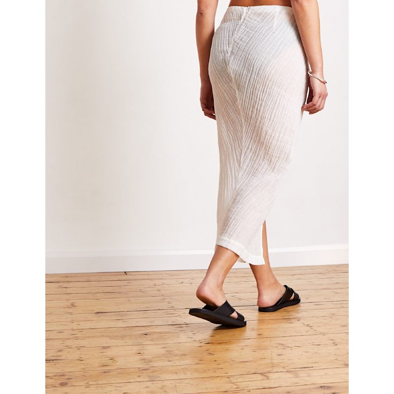 Thumbnail of Amy Crinkle Linen Skirt - White image