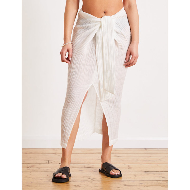 Thumbnail of Amy Crinkle Linen Skirt - White image