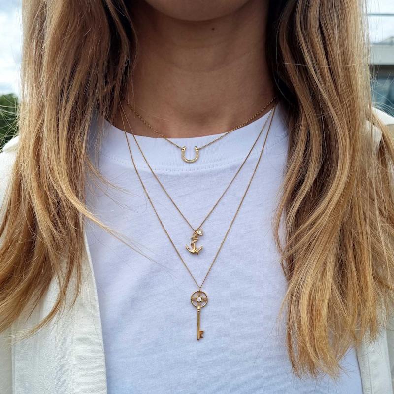 Thumbnail of Anchor & Heart Diamond Necklace – Gold image