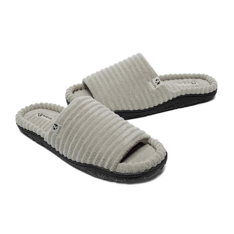 Thumbnail of Andy - Jumbo Cord Slipper Slider - Stone image