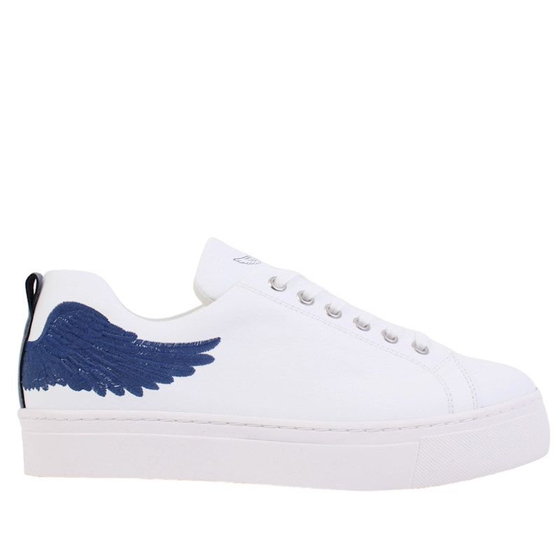 Thumbnail of Angel's Ease - Classic Trainer In White With Midnight Blue Wing image