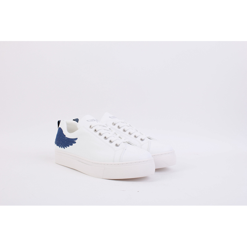 Thumbnail of Angel's Ease - Classic Trainer In White With Midnight Blue Wing image