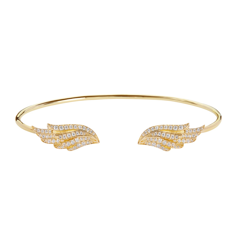 Thumbnail of Angel Wings Premium Gold Vermeil Bangle image