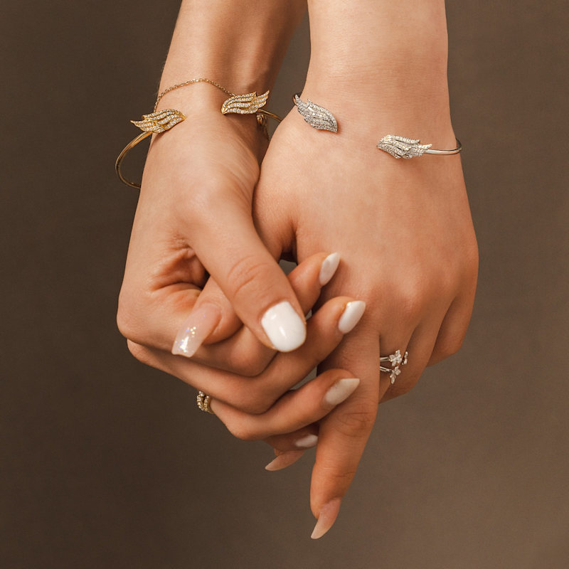 Thumbnail of Angel Wings Premium Sterling Silver Bangle image