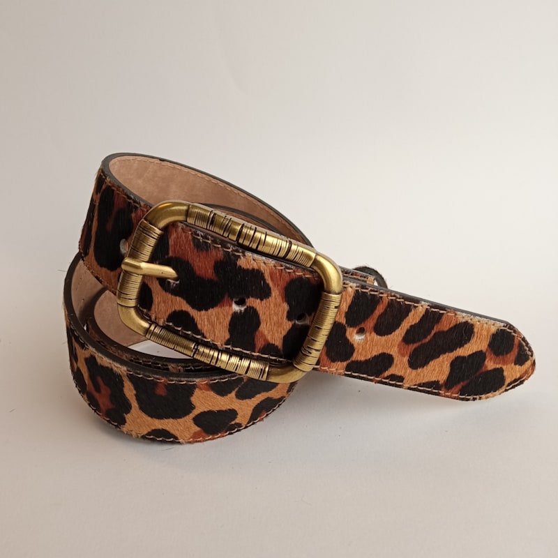 Thumbnail of Animal Print Belt - Leopard Print Cowhide Belt image