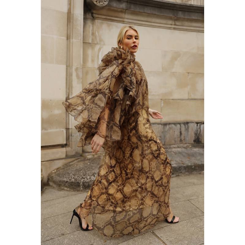 Animal Print Organza Ruffle Statement Maxi Dress | CY Boutique | Wolf &  Badger