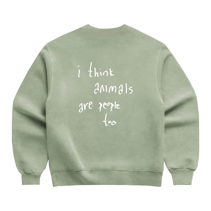 Thumbnail of Animals Are People Too Crewneck - Green image