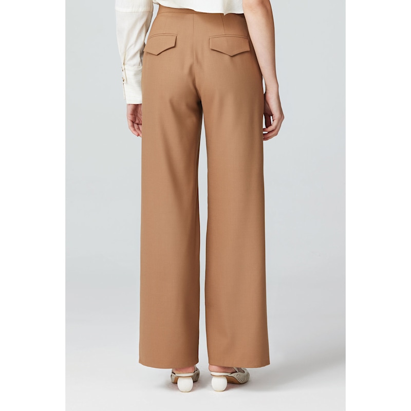 Anka Wool Camel Pants Maraliana Wolf Badger