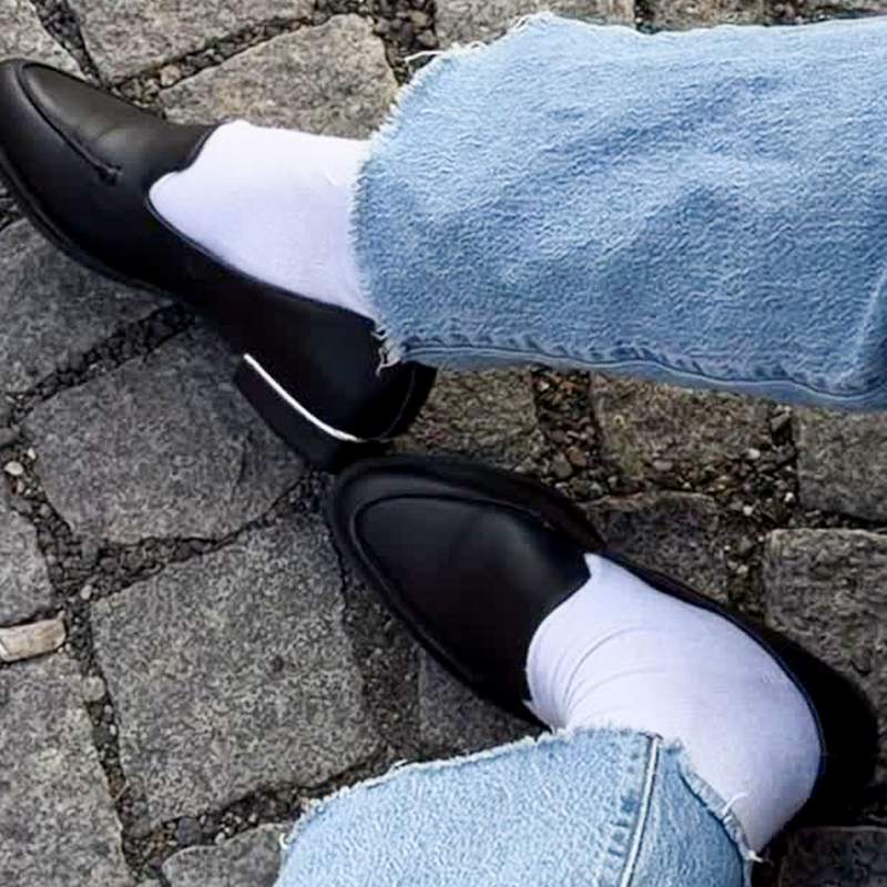 Thumbnail of Anna Leather Slip-On Loafers In Black By Rag & Co image