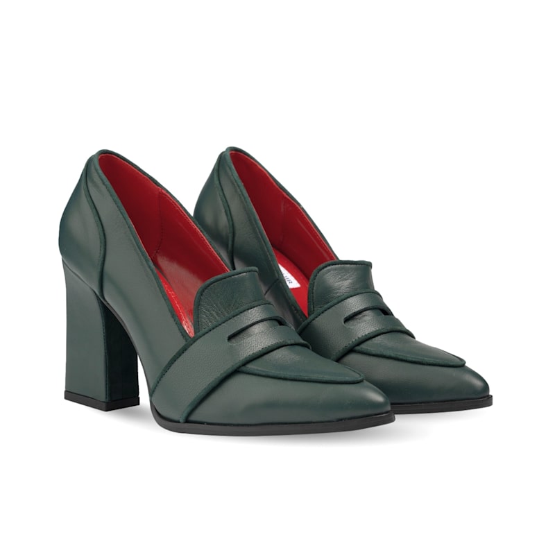 Thumbnail of Annabel Dark Green Loafers image