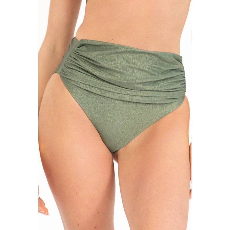 Thumbnail of Paloma High Waisted Bikini Bottoms - Olive Green image