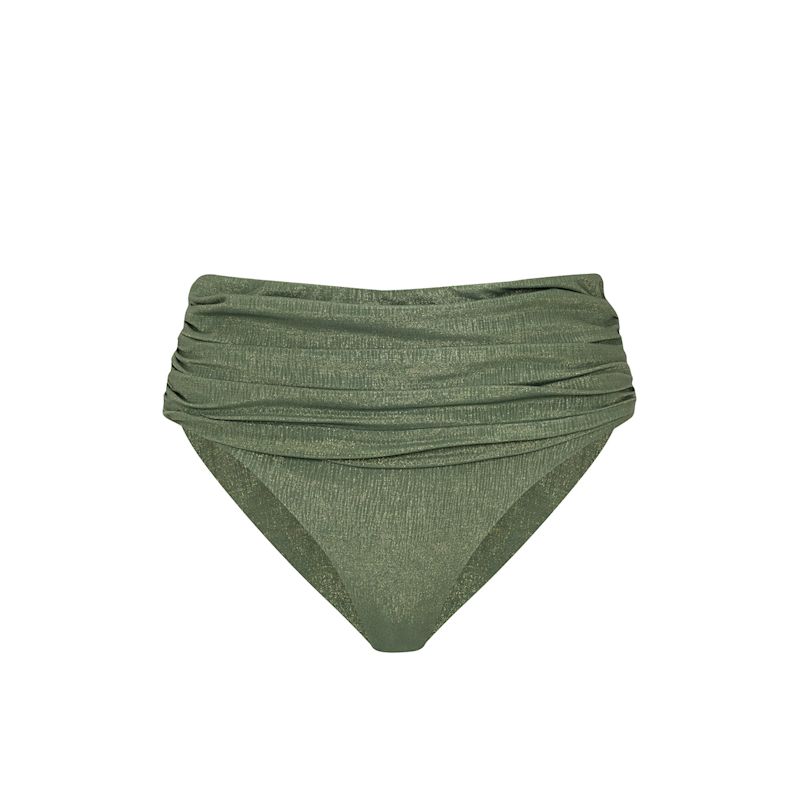 Thumbnail of Paloma High Waisted Bikini Bottoms - Olive Green image