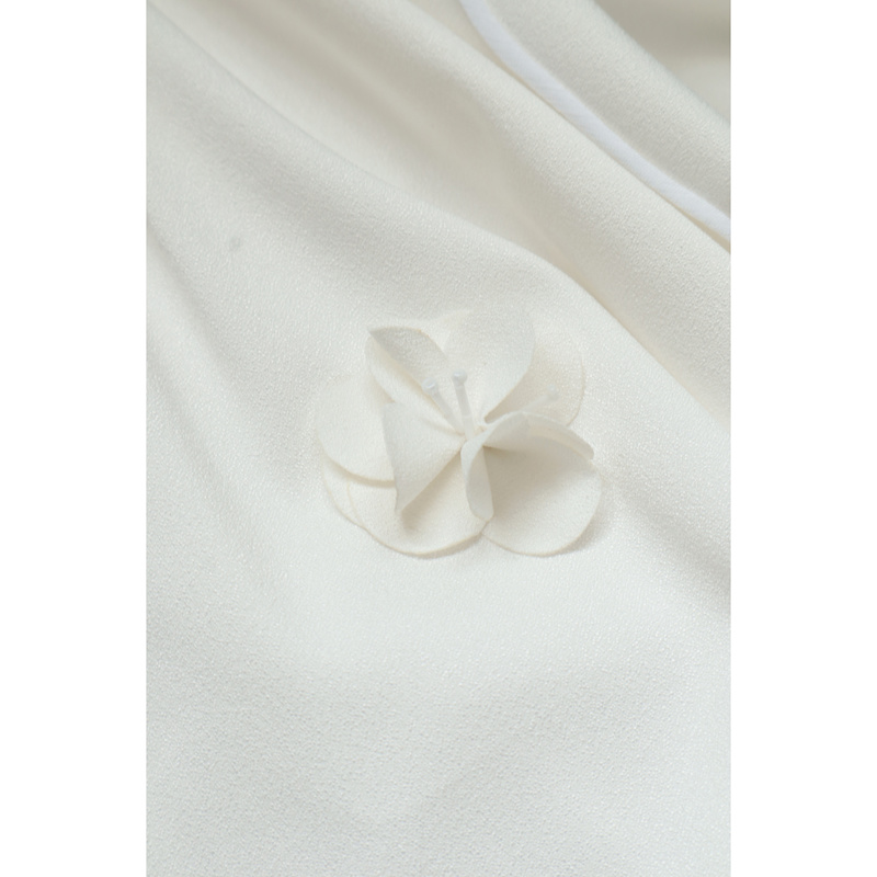 Thumbnail of Another Gathered  Hand-Embellished Crepe Midi Dress - White image