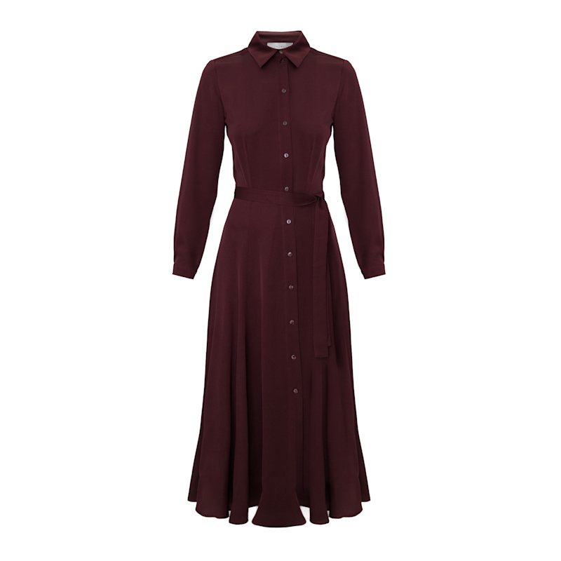 Undress Anouk Burgundy Shirt Dress - Red