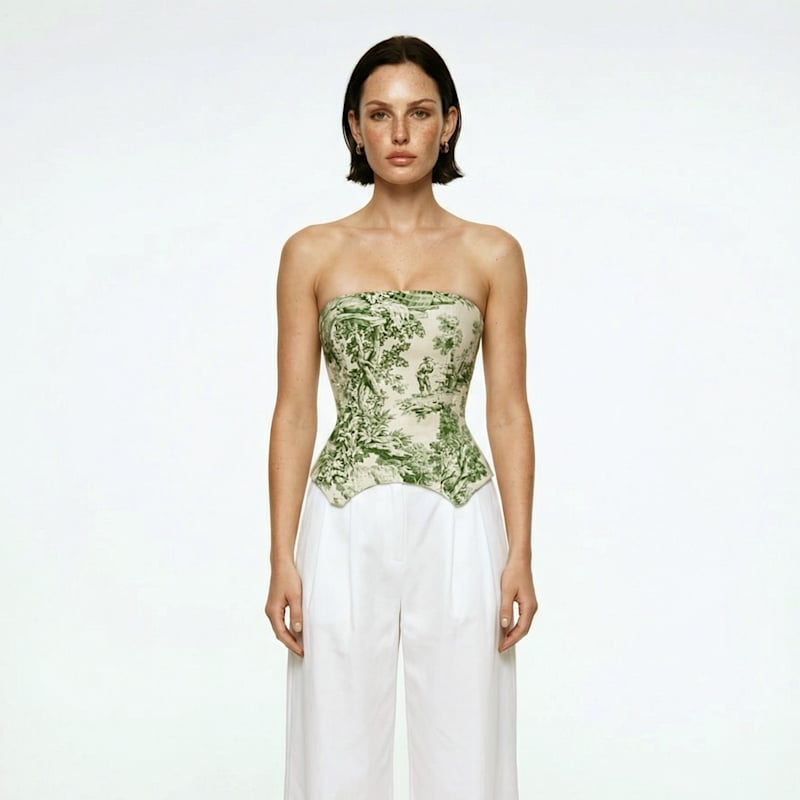 Antique Corset — Green Tapestry | La Musa | Wolf & Badger