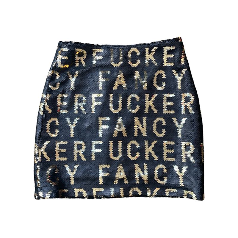Thumbnail of Black & Gold Fancy Fucker Sequin Skirt image