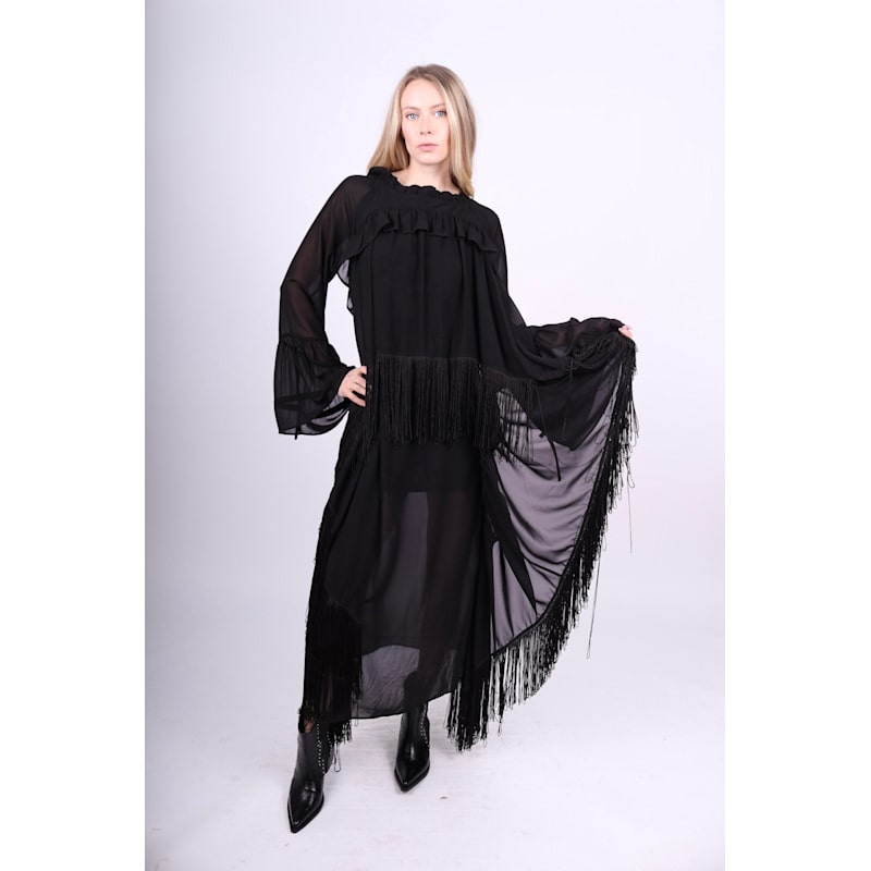 Thumbnail of Black Fringe X Dress image