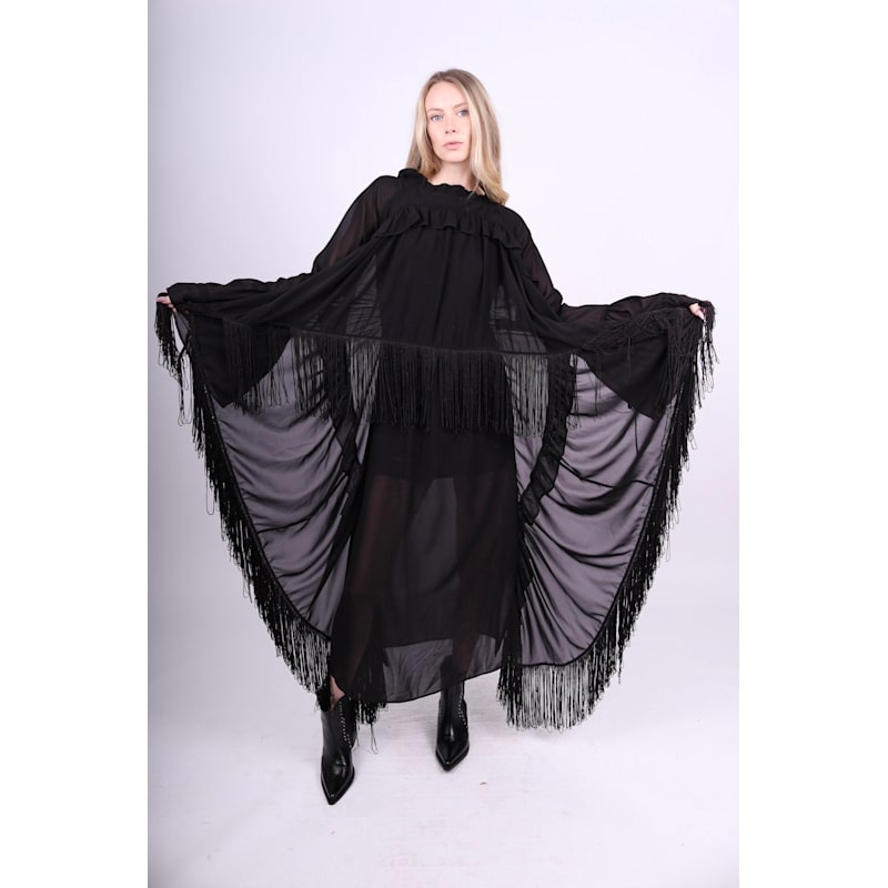 Thumbnail of Black Fringe X Dress image