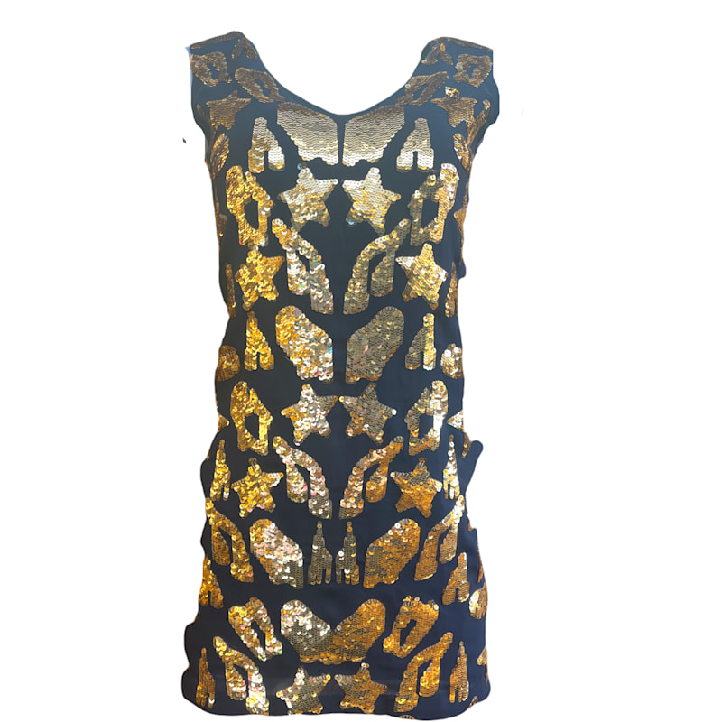 Thumbnail of Golden Sequin Star Leopard Dress image