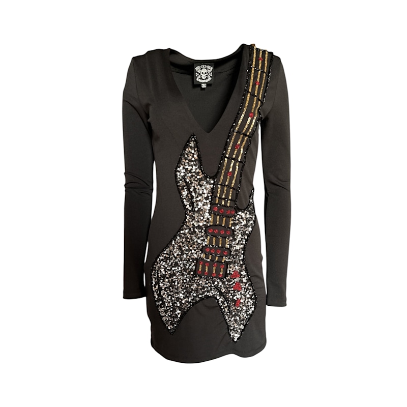 Thumbnail of Beaded Guitar Long Sleeve Mini Dress image