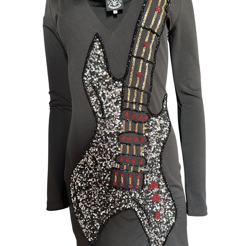 Thumbnail of Beaded Guitar Long Sleeve Mini Dress image