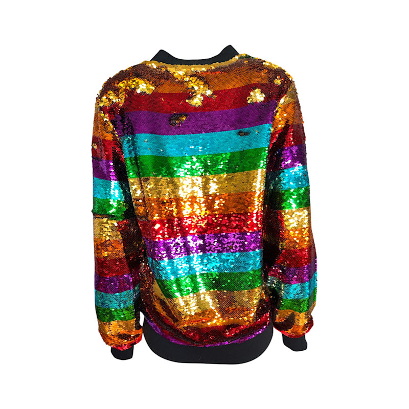 Thumbnail of Men's Horizontal Rainbow Bomber Sequin Jacket image