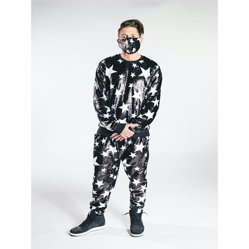 Thumbnail of Men's Reversible Sequin Sparkle Star Sweatshirt image