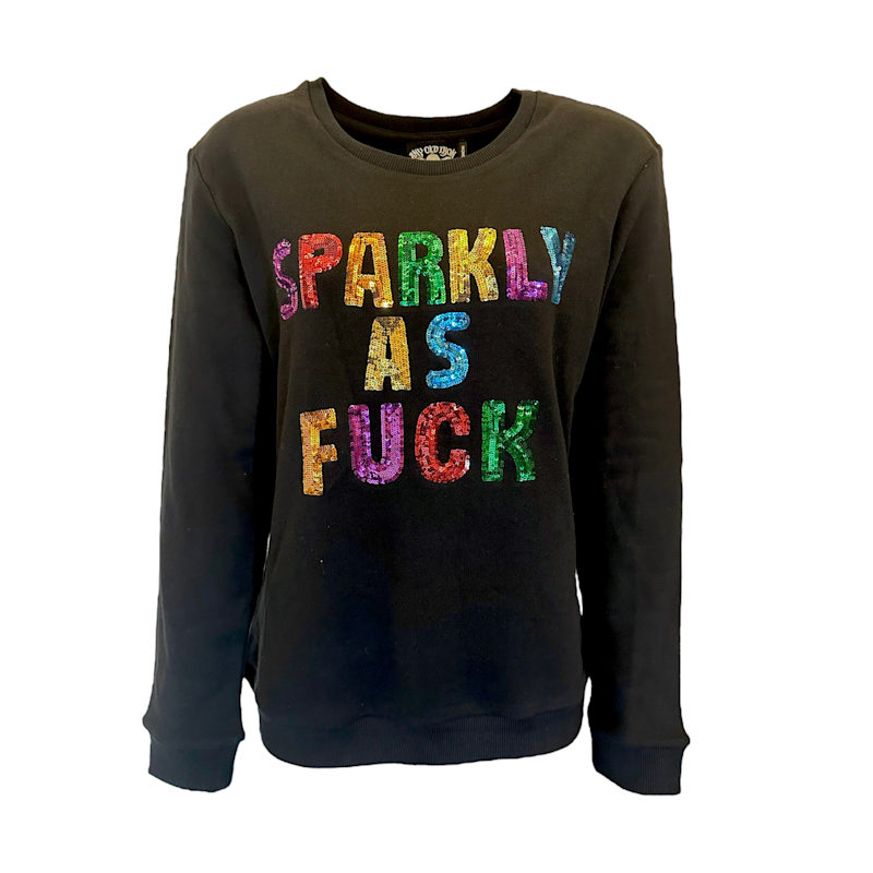 Thumbnail of Men's Rainbow Sparkly As Fuck Sequin Black Sweatshirt image